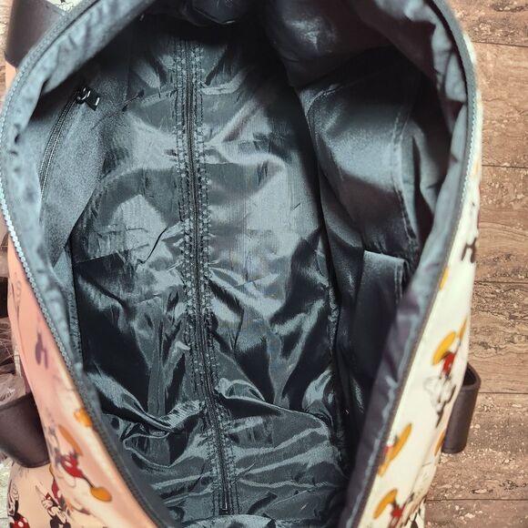 🇬🇪🔥NWT Disney Bioworld Ivory Mickey Mouse Roller Duffel Travel Bag - Picture 10 of 15